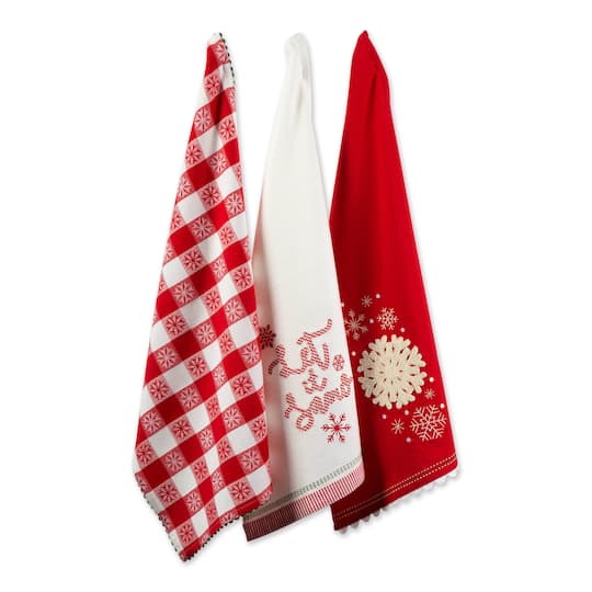 DII&#xAE; Santa Chef Clause Kitchen, Let It Snow Dishtowel Set